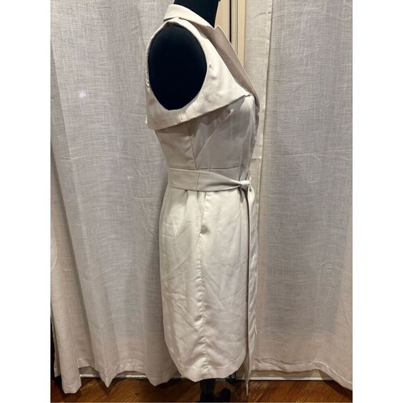 Banana Republic Factory Sleeveless Trenchcoat Dress in Off White/Stone Sz 2P - Picture 10 of 17
